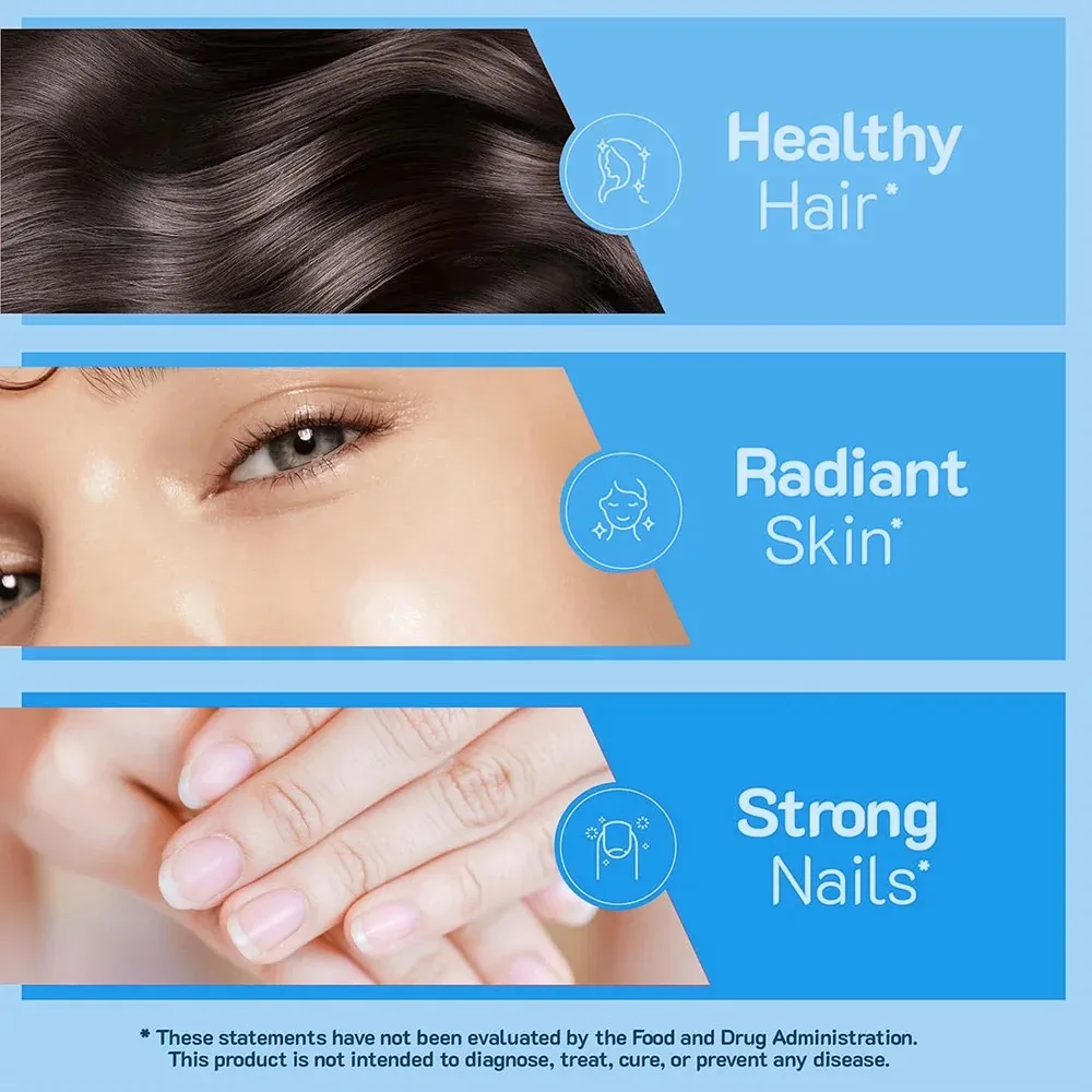 Biotin Gummies 10,000 Mcg Gummies - 2x Extra Strength Biotin, Promotes Hair Growth, Nourishes Skin, Strengthens Nails