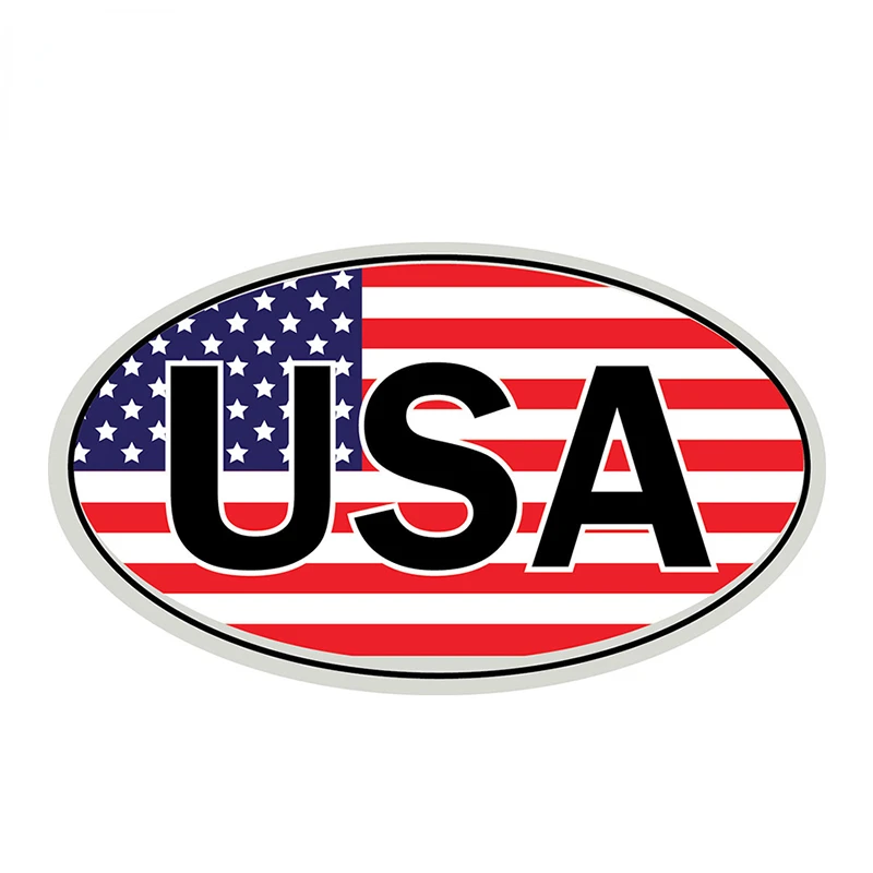 

USA Flag Oval Car Window Bumper Sticker Notebook Laptop Decal Car Styling Auto Motor Decor Graphics