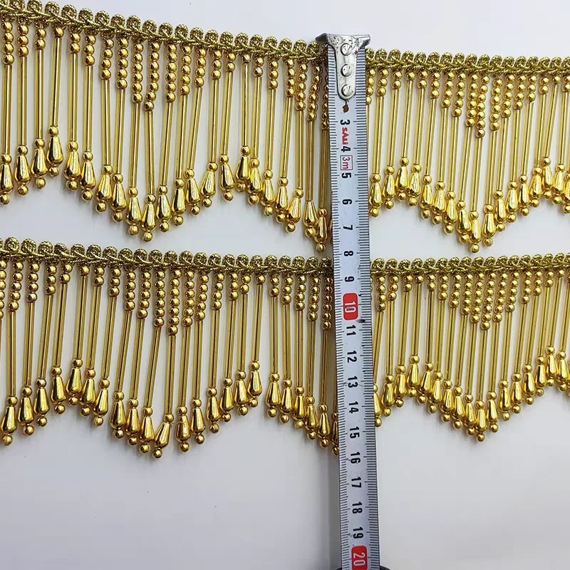 8 cm breed goud, zilver, krale - Beaded Trim Fringe recensie en prijs