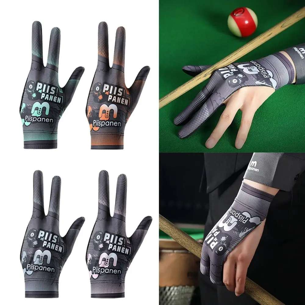 

Бильярдные перчатки для левой руки, нескользящие дышащие перчатки с тремя пальцами, эластичные тренировочные перчатки для бильярда, аксессуары для бильярда