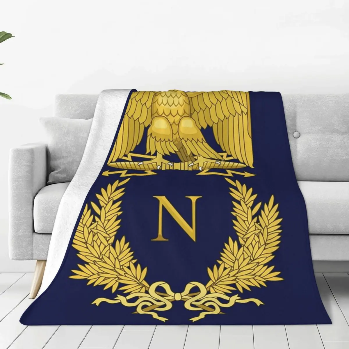 Embleme De Napoleon Bonaparte Blankets Fleece Warm Sofa Throw Blankets For Home Bedroom Outdoor Throws Bedspread Quilt