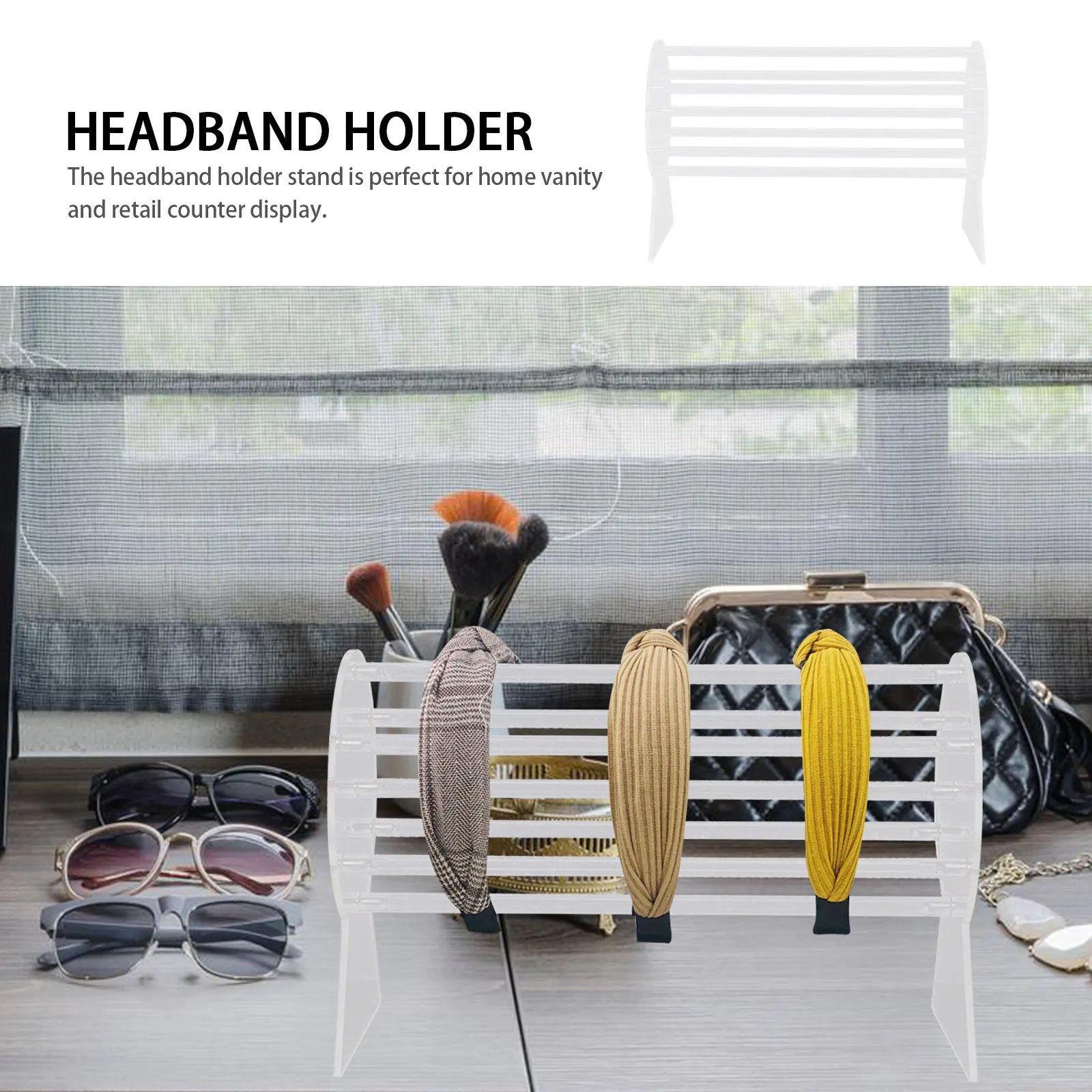 

1Pcs Headband Holder Display Stand Simple Desktop Hairband Storage Rack for Home Vanity Or Retail Counter Organizer Holding Hair