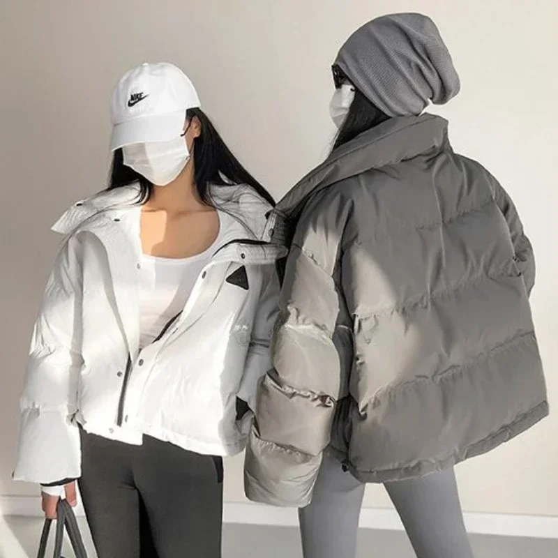 New Short Section Stand-up Collar Down Jacket Female Winter Thickened Warm White Duck Down Bread Clothing Retro Versatile Jacket