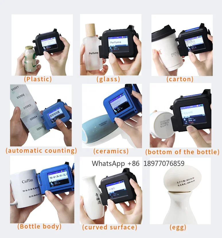 

2025Small Intelligent Mini Handheld Inkjet Printer For DIY T-shirt Fabric Metal Glass 12.7mm Handheld Printers