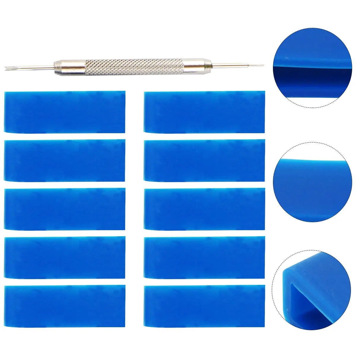 

11pcs Silicone Watch Band Loop Replacement Smooth Anti-Skid Repair Fork Included Watch Strap Keeper Tool Accessory
