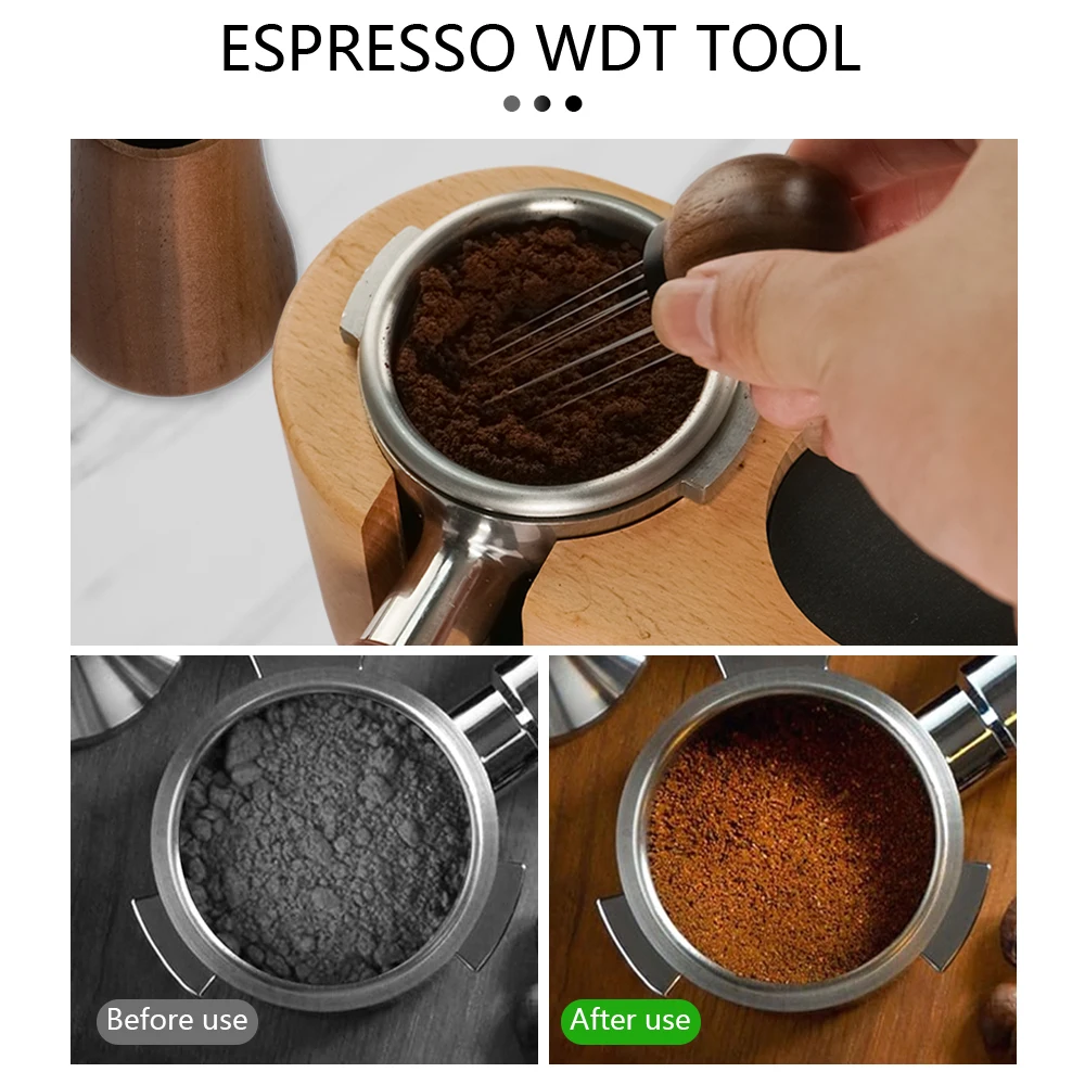 Espresso Accessories Kit WDT Tools Espresso Coffee Stirrer Dosing Funnel Puck Screen Portafilter Dosing Ring