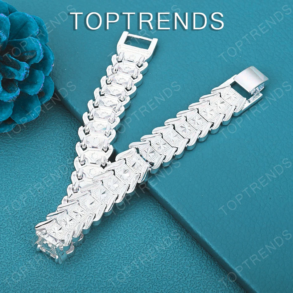 

Noble 925 Sterling Silver Fashion Watch Strap Bracelet High Quality Beautiful Jewelry Accessories Men And Women Wedding Party