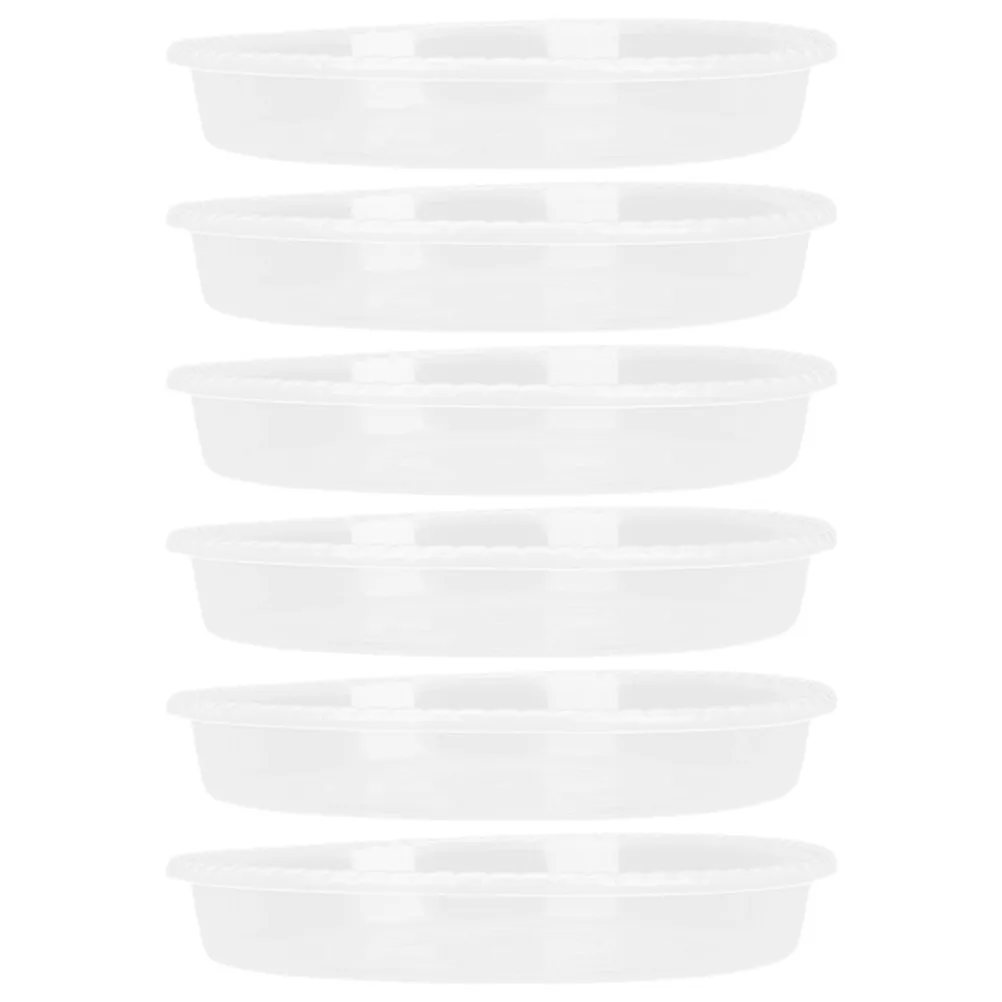 6Pcs Round Clear Plastic Pot Trays Water Collection Saucers for Indoor Outdoor Plants Prevent Overwatering Keep Surfaces Dry