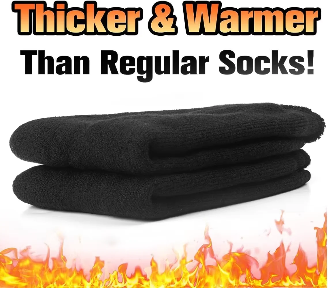 2 Pairs Pack Winter Thermal Socks For Men Women Cold Weather Insulated Socks Outdoor Hiking Skiing Warm Snow Thick Heated Socks