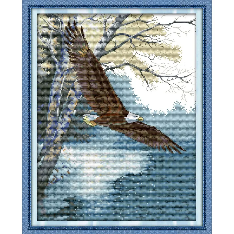 

Joy Sunday New Stamped Cross Stitch Ki,11CT/14CT/16CTDIY Easy Pattern Aida Fabric Embroidery Set-The Eagle Wings (3)