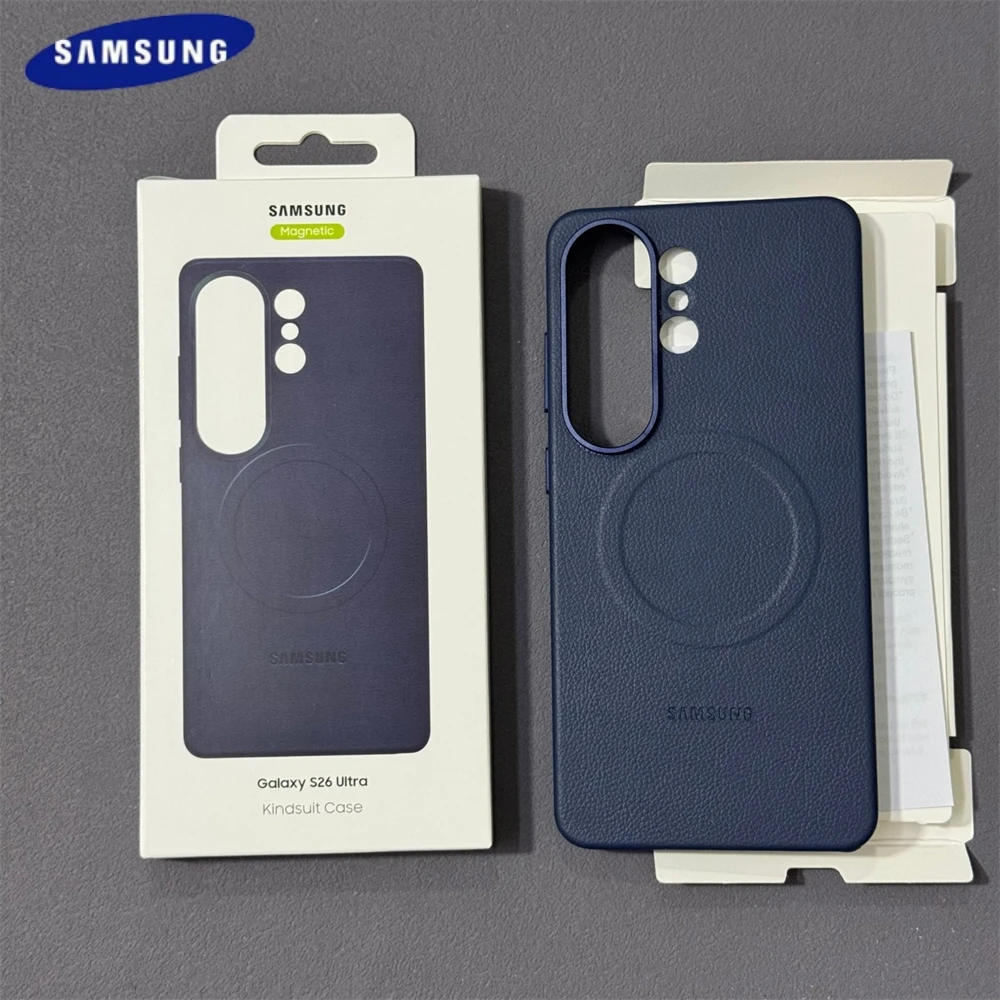 Nouvelle coque magnétique en cuir d'origine pour Magsafe Samsung Galaxy S26 Ultra, protection intégrale, antichoc, finition mate avec logo premium
