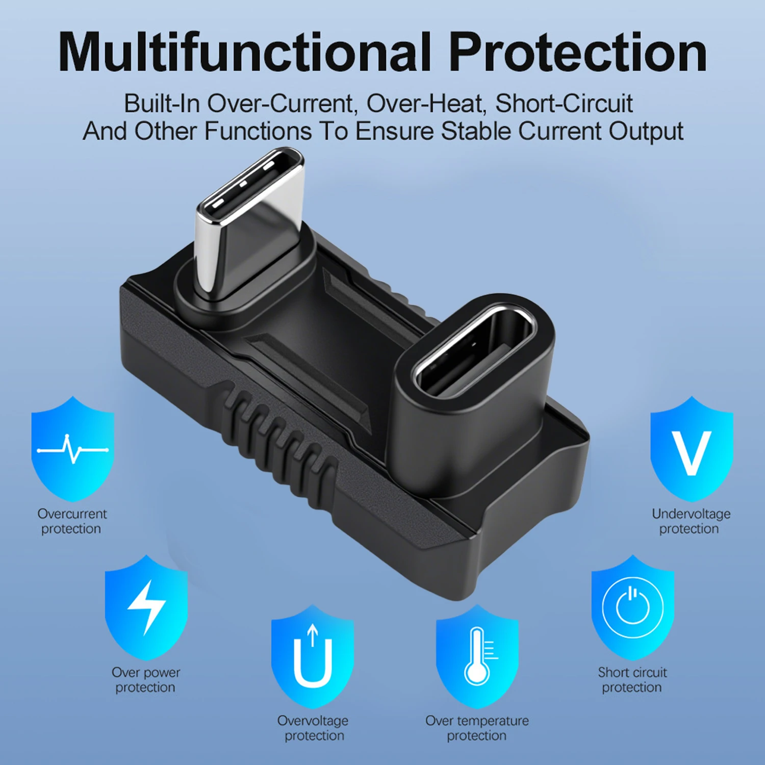 90-Grad-Winkel U-förmiger Doppel-Typ-C-Adapter für ASUS ROG ALLY/Switch-Spielekonsole USB-Typ-C-Konverter-Anschluss