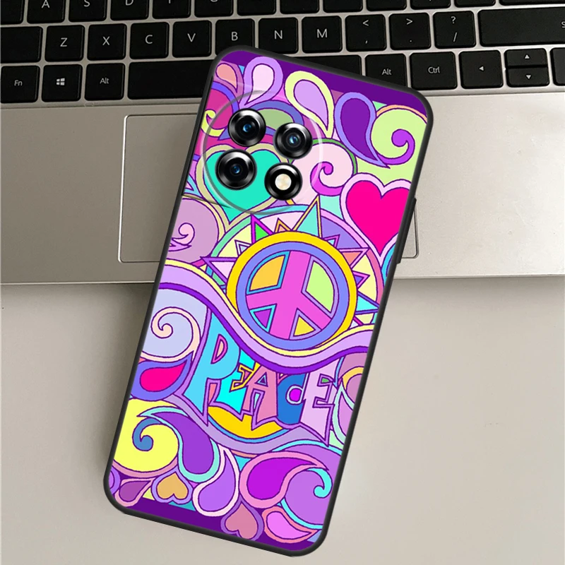 Hippy Hippie Psychedelic Art Peace Case For OnePlus 11 9 10 Pro Ace 2 8T 9RT 10T 10R OnePlus Nord N10 N20 2T CE 2 Lite Cover