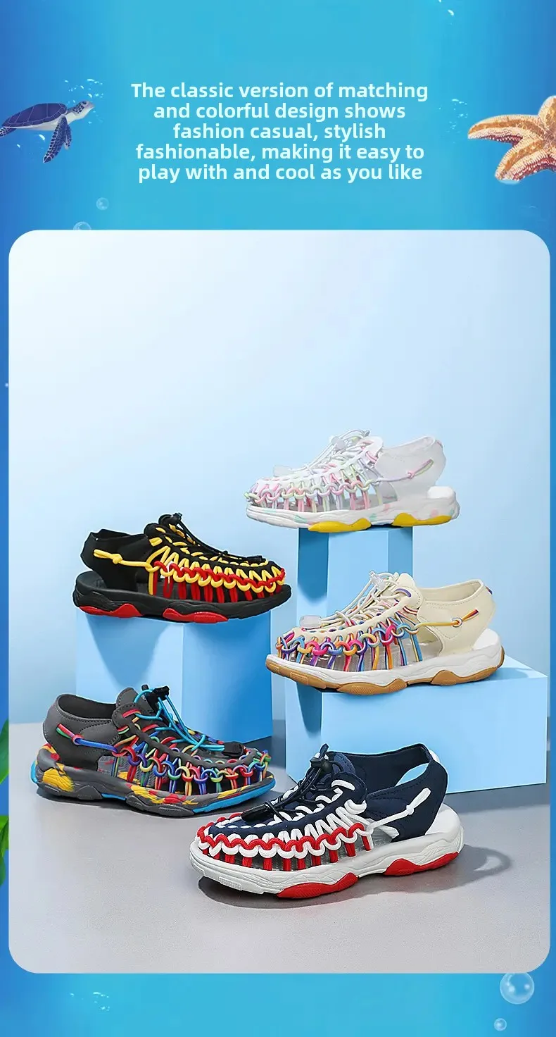 حار بيع الاطفال الصنادل الرياضية الصيف الفتيان أحذية الشاطئ في الهواء الطلق أحذية رياضية الصنادل المطاط عدم الانزلاق صندل كاجوال للأطفال