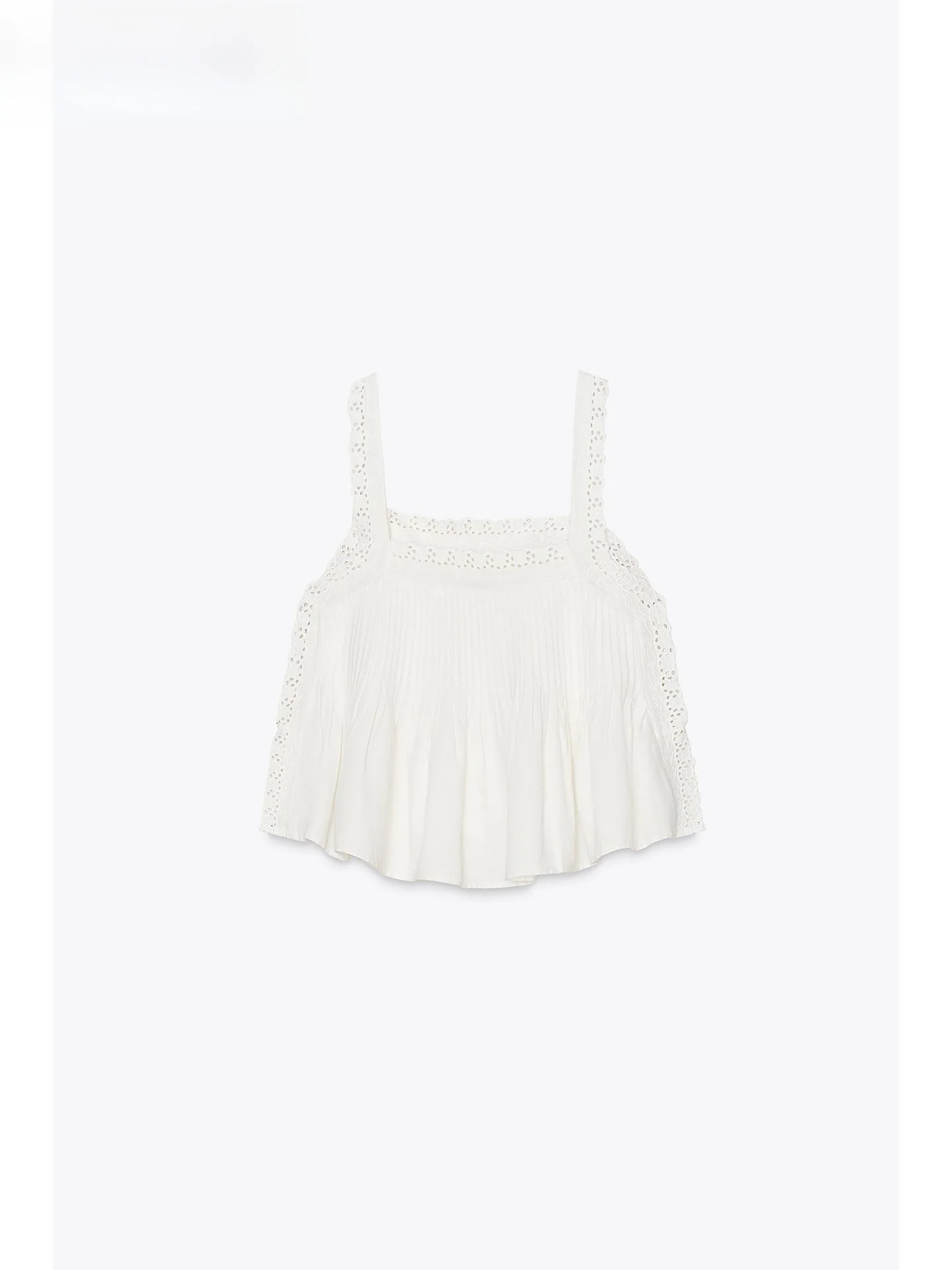 ZAPRHA 2025 Nieuwe Knoop Ontwerp Geborduurde Gezwollen vrouwen Top Strapl Loose Fit Zomer Casual Pure Kleur irt