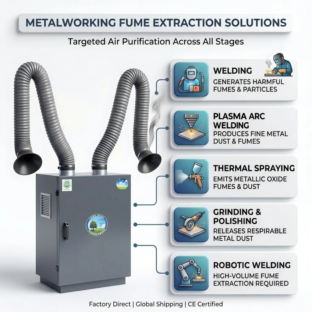 Industrial Welding Wood Dust Collector With Vertical Installation And High Capacity
