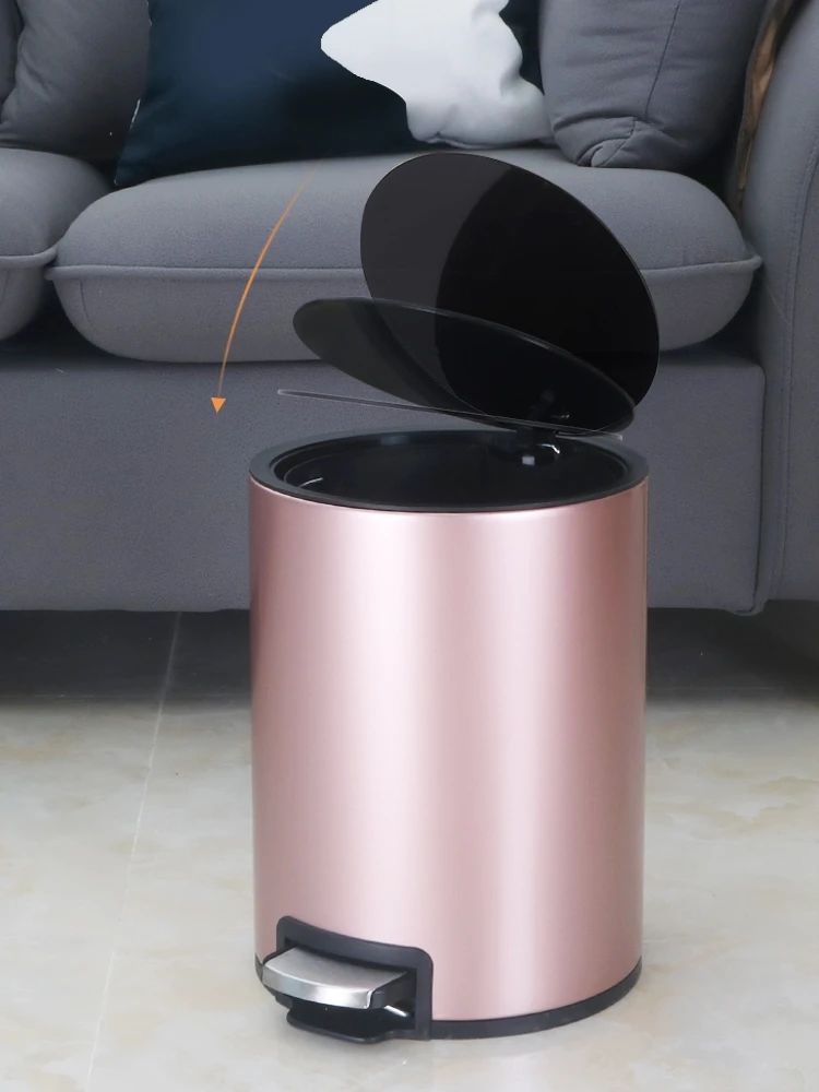 

Pink Cute Bedroom Trash Can Barrel Bathroom Rubbish Bin for Kitchen Cubos De Basura Cocina Reciclar Garbage Bin Storage Bins