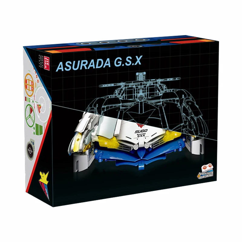 Décennie s de construction de voiture de course RC technique Asurada GSX, modèle MOC, briques de voiture de sport, jouets pour enfants, coffret cadeau, en stock, 92033