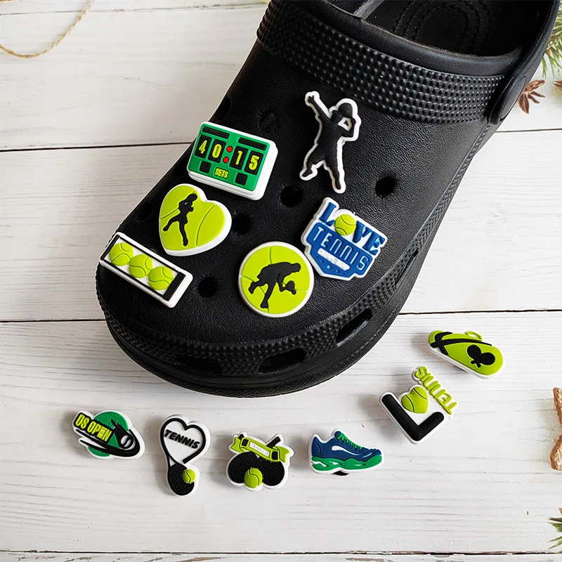 Sale 1Pcs Tennis Shoe Charms Decoration for Crocs Accessories Charms Clog Sandals Pins Women Men Adults Party Favor Gifts