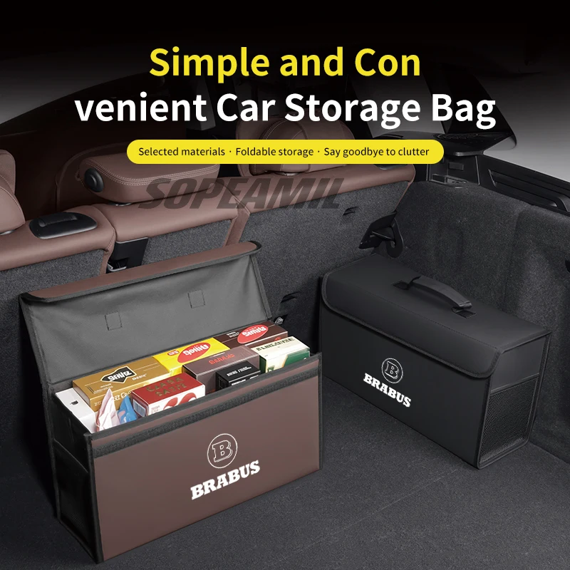

For BRABUS A B C E S G Class G350 G500 G550 G700 G800 G900 SLS GLE GLB GLK G63 CLS GLC GLS Car Trunk Organizing And Storage Box