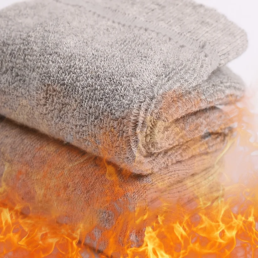 2 Paar neue, dicke, warme Wintersocken für Damen und Herren, einfarbige Hausschuhe, warme Damensocken, bequeme Hausschuhe. – Detail 9
