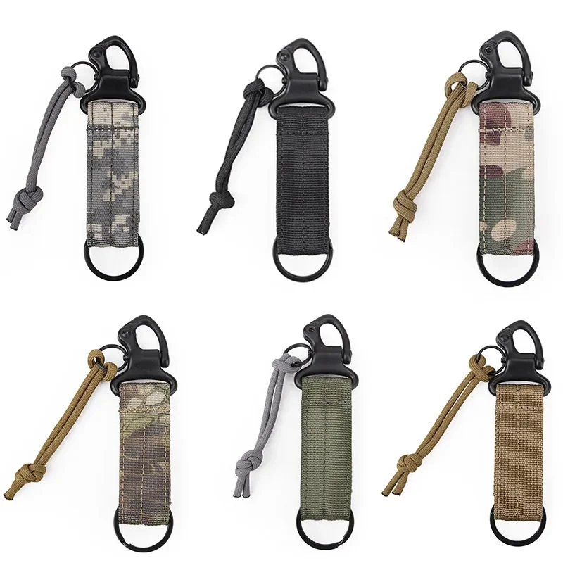 Outdoor Tool Tactical Keychain Carabiner Clip Holder Webbing Buckle Key Hooks Camping Waist Belt Keeper Utility Hanger Hook