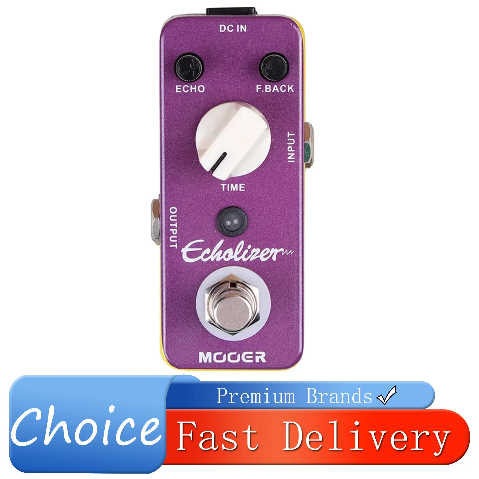 MOOER Echolizer Delay Guitar Effects Pedal 25ms-600ms Echolizer Delay Time Effect Micro True Bypass Pedal Guitar Accessories