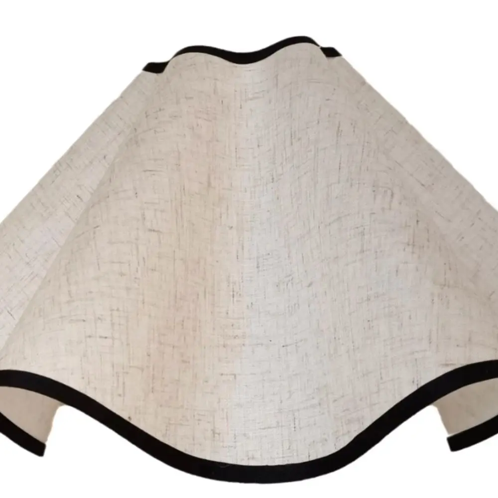Decorative Linen Fabric Petal Table Lamp Shade Flower Pattern Handmade Table Lamp Shade Retro Elegant Lampshade Cover Bedroom