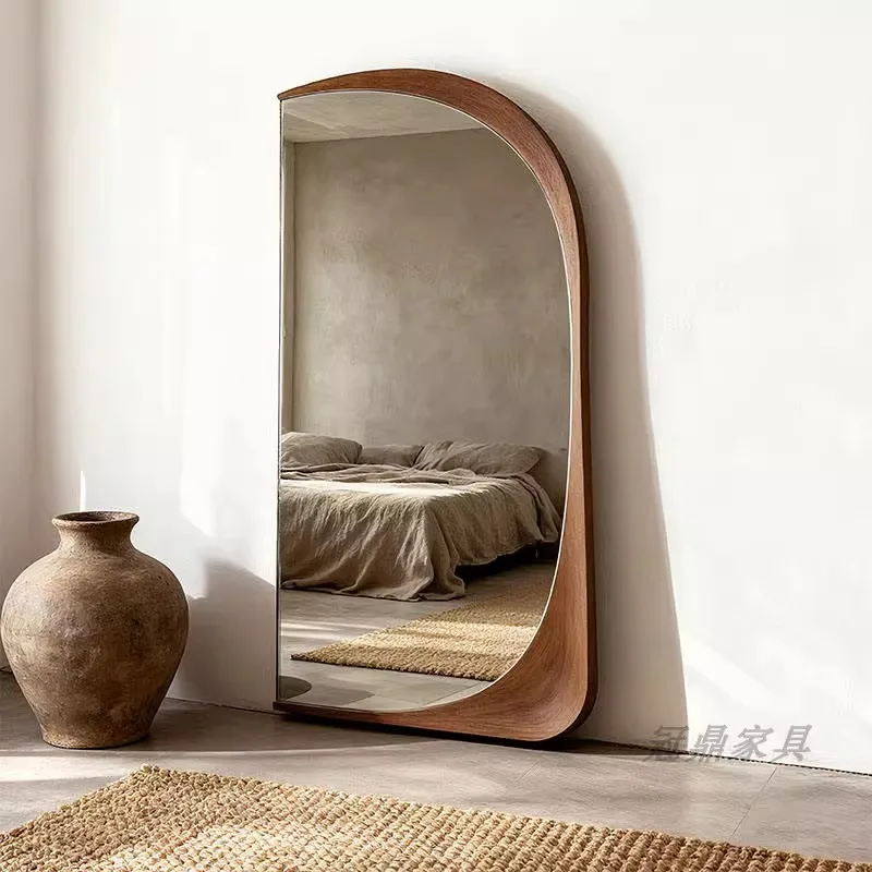 American Retro Style Irregular Shape Full-Length Mirror Living Room Decoration Clothing Store High-Definition Dressing Mirror