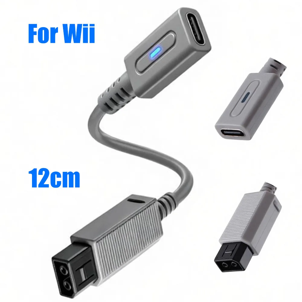 Cable PD tipo C de 45W para controlador Wii, Cable adaptador de carga USB C, Cable convertidor LED para consola Nintendo Wii, Cable de alimentación