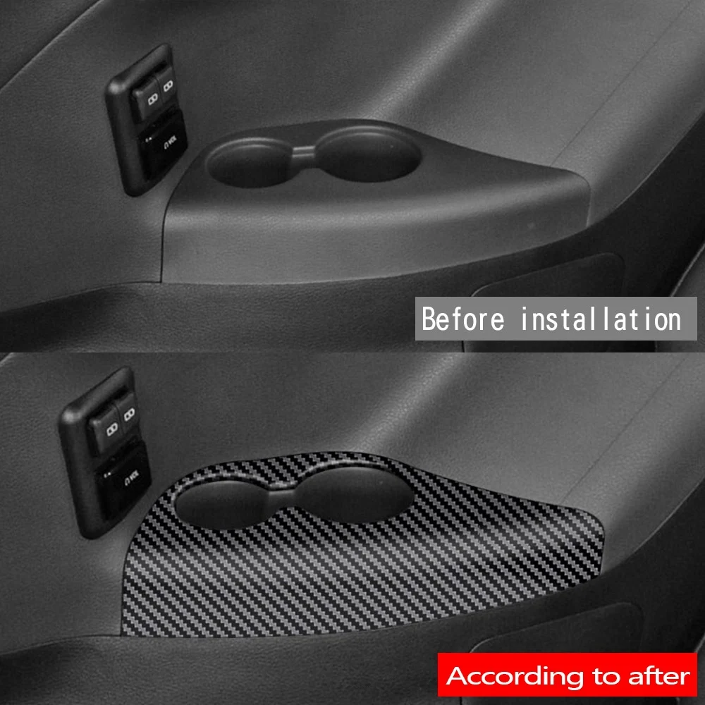 2Pcs Rear Drain Cup Frame Trim Decorative Strip Carbon Fiber Pattern For Toyota Sienna 2021