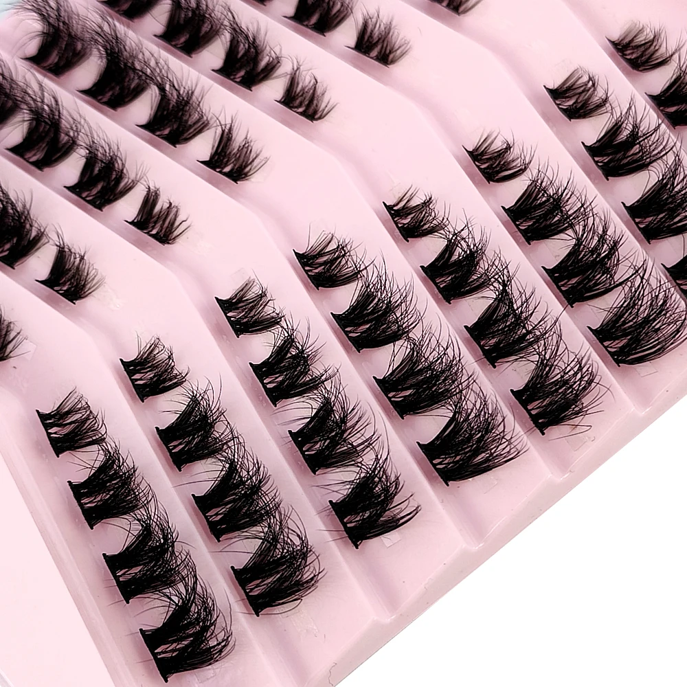 New Fluffy 3D Mink Eyelashes 8 Rows Natural Eyelash Extension Russia Individual False Eyelashes Cluster Makeup Lashes Cilias