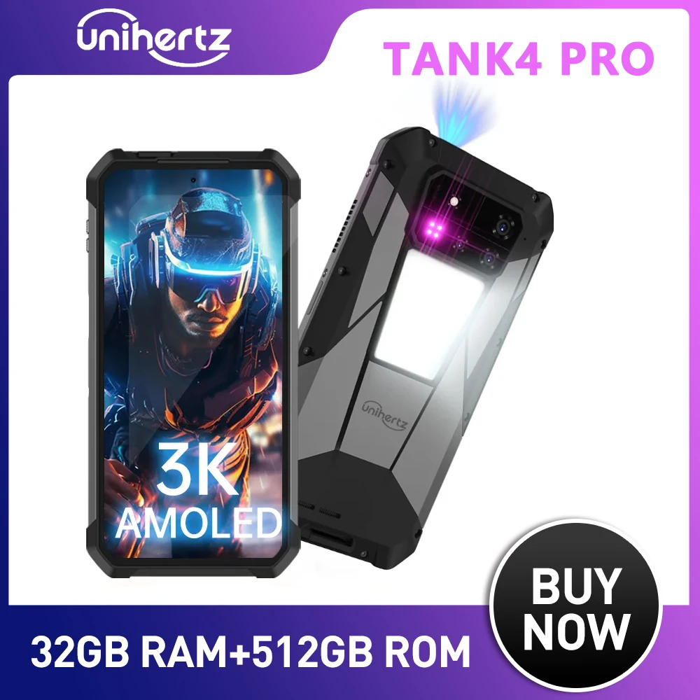 Tank 4 5G Phone Built-in 720P Projector IR Blaster 11600mAh 24GB 512GB 6.78