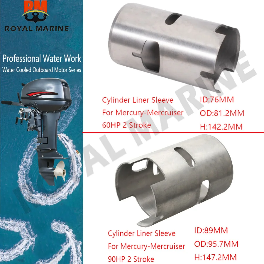 

Гильза цилиндра для подвесного мотора Mercury-Mercruiser Marine 60HP 90HP, 2-тактный лодочный двигатель, замена запчастей