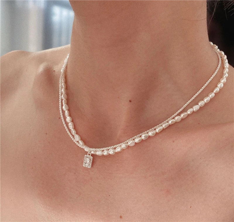 

Elegant CZ Pendant Choker Choker Necklace Trendy Necklace Wholesale Design Jewelry Real Freshwater Pearl Necklaces Women's