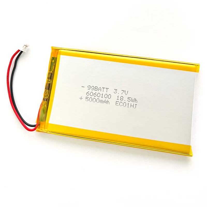 10pcs 6060100 Battery 5000mAh Rechargebale LiPolymer Batteries Ph2.0 for Power Bank Smart Watch Beauty Instrument Electronic Toy
