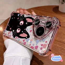 For Reno 12F 11F 12 11 10 9 8 Pro Plus 7 Pro SE 6 4 5G OPPO A1K Phone Case Soft Transparent Fashion Korean Style Cute Cat Cover
