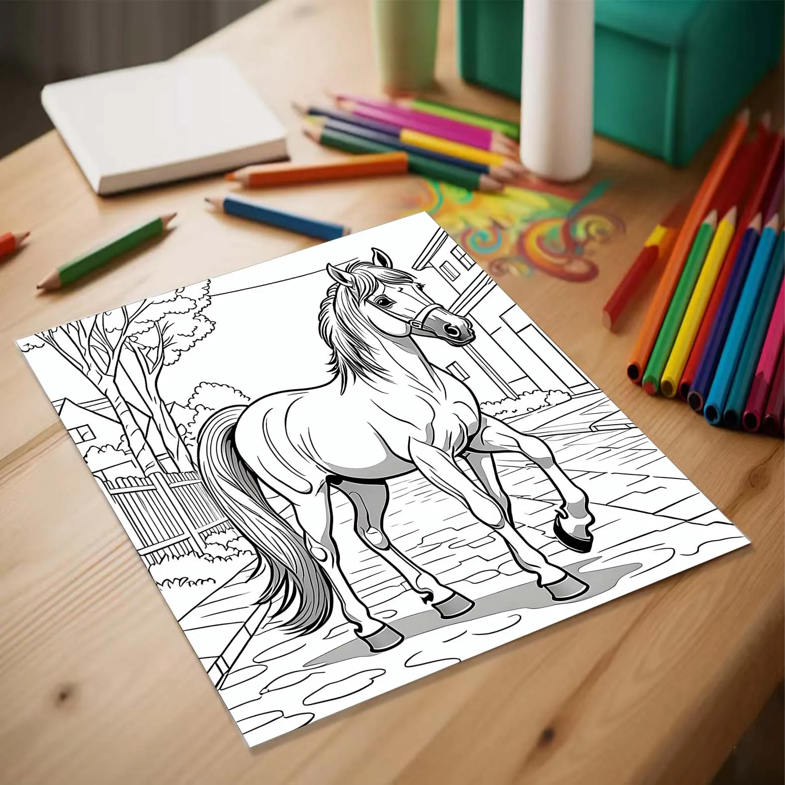 Beautiful Horse Coloring Ideas Theme Colouring Book 24 Pages Hand Painted Coloring Books Soothing Stress For Adult Picture Book