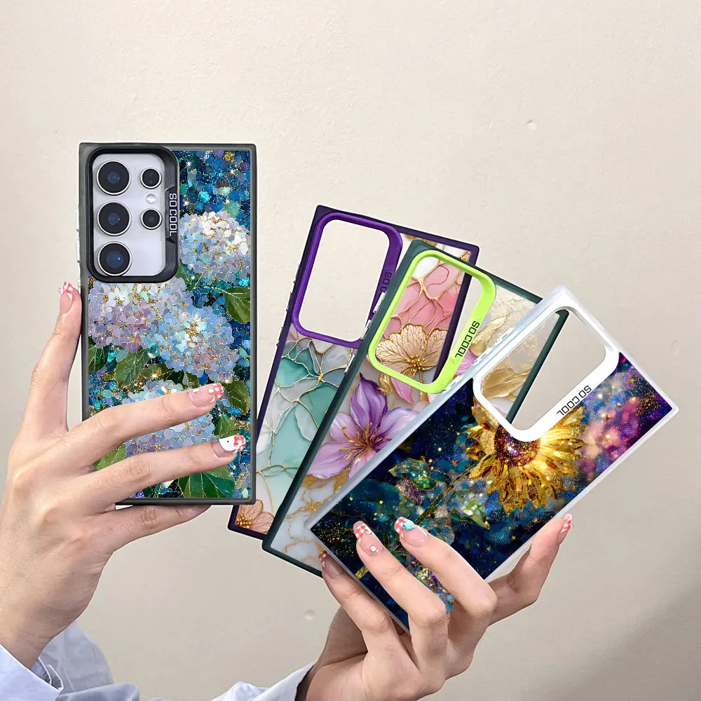 Marble Flower Stellar Sunflower Case for Samsung Galaxy A07 A04 A04s A10 A20s A04e A05s A06 A50 A50s A20 Shockproof Phone Cover
