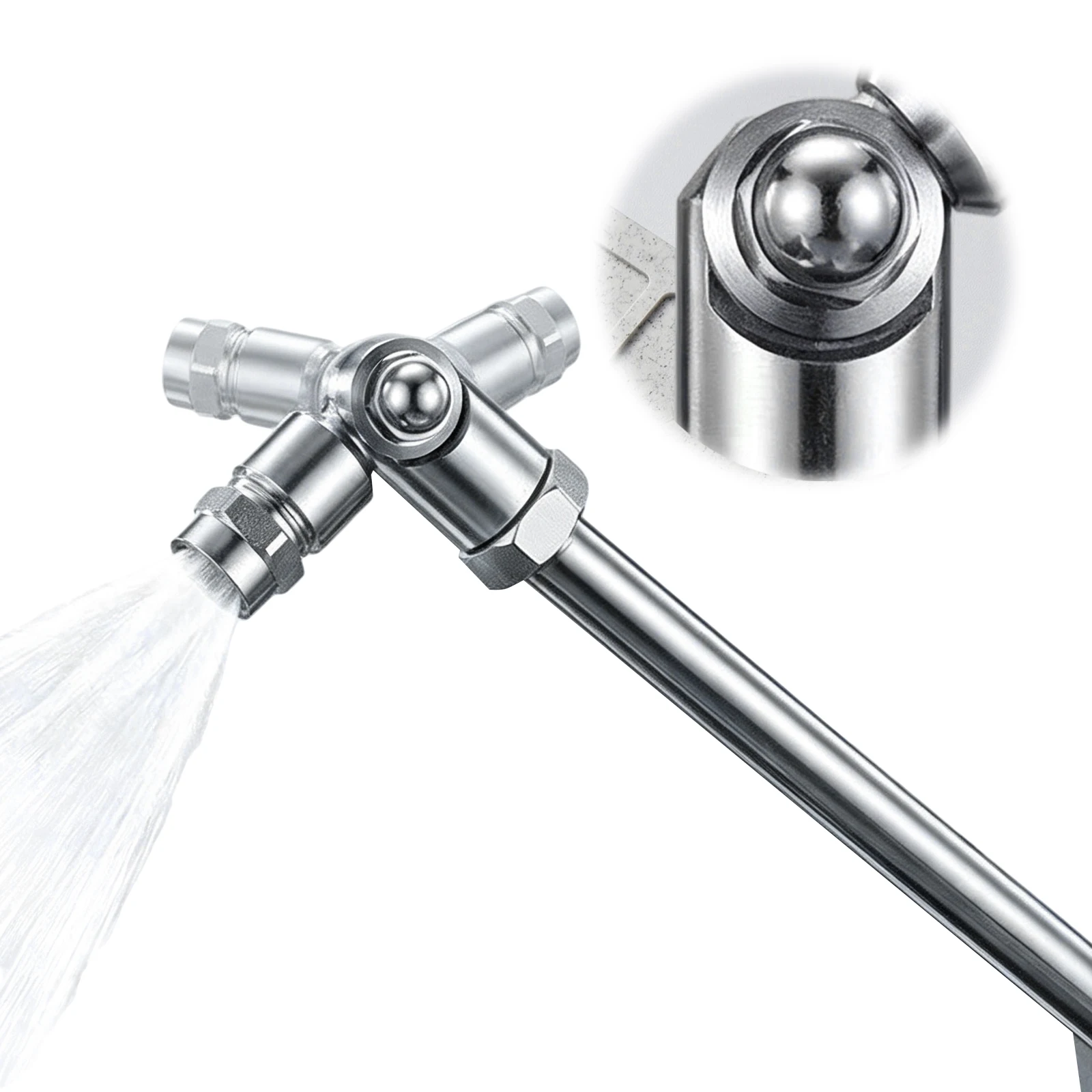 Universal High Pressures Car Wash Gun Adjustable Stainless Steel Rotating Spray Nozzle Pressures Washer Lance Extension Pole