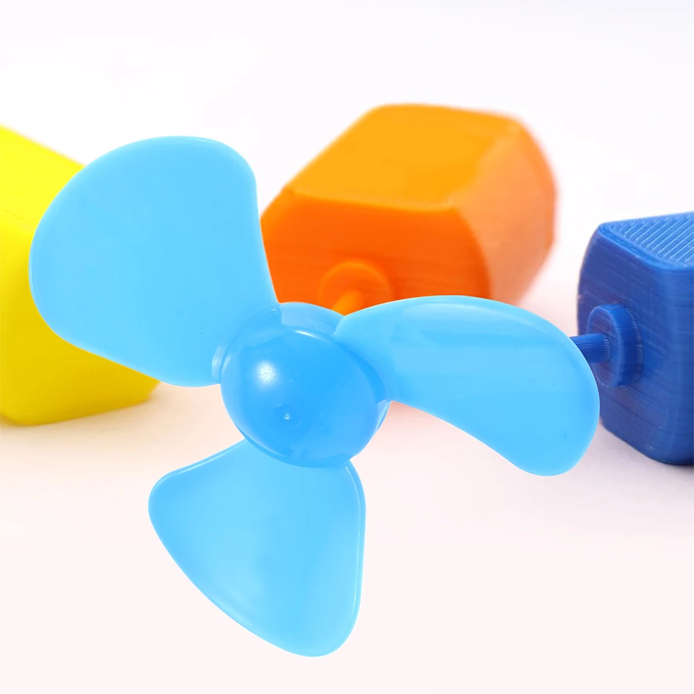 

15 Pcs Mini Motor Small Fan Plastic Blade 3 Leaves DIY Crafts Accessories for Science Projects Experiment Toys