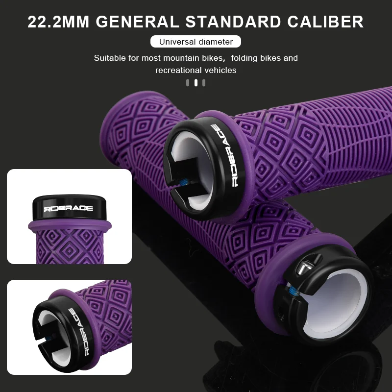 RIDERACE Bicycle Handlebars Grips Anti-skid Comfy Bar Ends Bike Handle Bar Bmx Steering Grip TPR Rubber Ergonomic Mountain Mtb - view 5