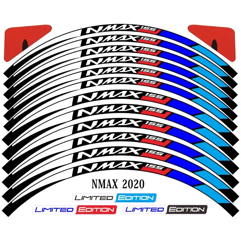 Motorcycle Wheel Sticker Rim Decal Scooter Stripe Tape Accessories Waterproof For NMAX 155 NMAX-155 2016-2019 2020 2022 2023