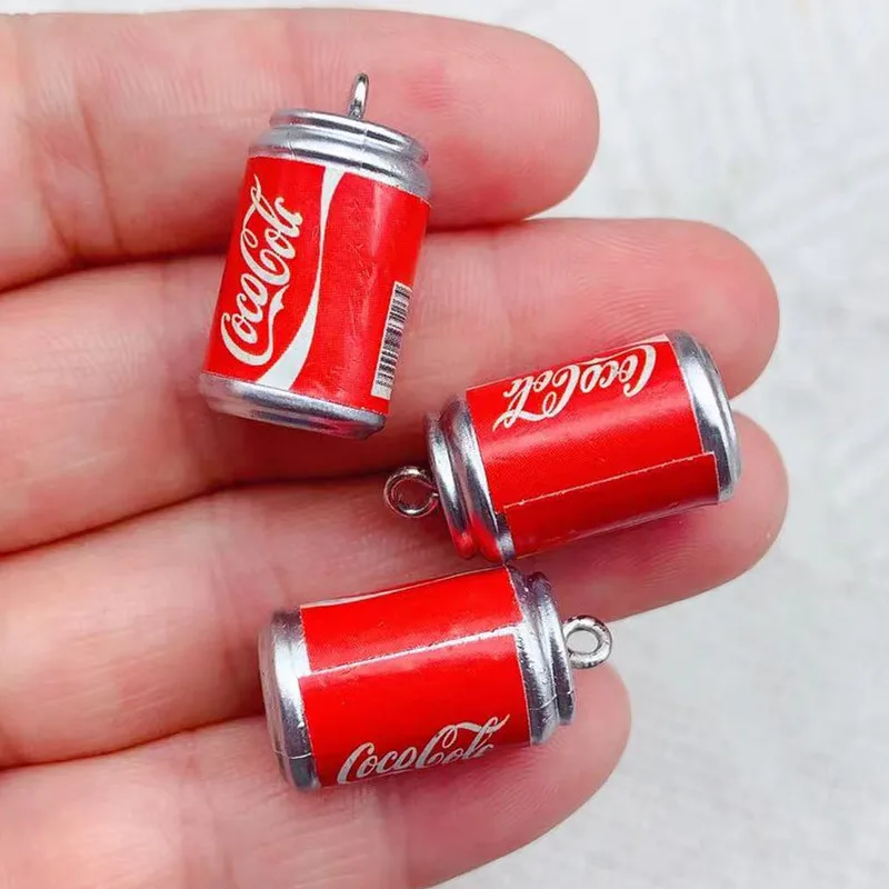 10pcs 3D Beverage Cans Resin Charms Cola Drink Earring Bracelet DIY Jewelry Making Bulk Pendants Wholesale