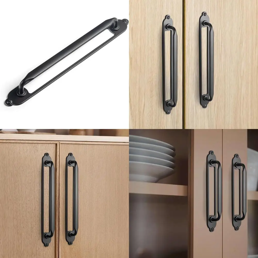 

Zinc Alloy Cabinet Handles with Backplate, 7.56 (192mm) Hole Centers, 2-Pack for Bedroom and Kitchen Cabinets