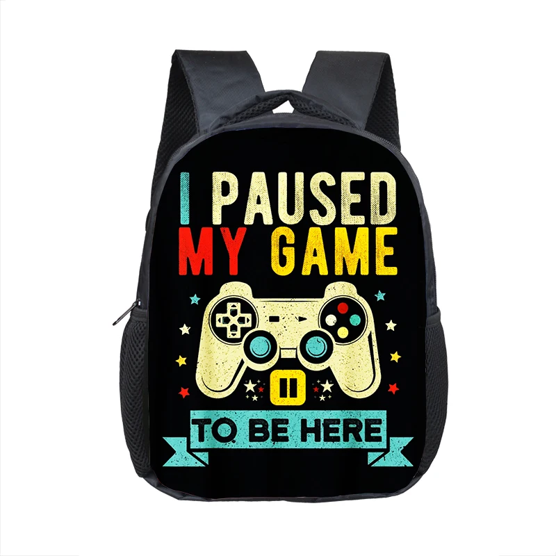 Tas ransel anak motif Gamepad Gamer, tas sekolah anak-anak, tas kipas Video, tas buku, tas perjalanan ringan untuk balita, taman kanak-kanak