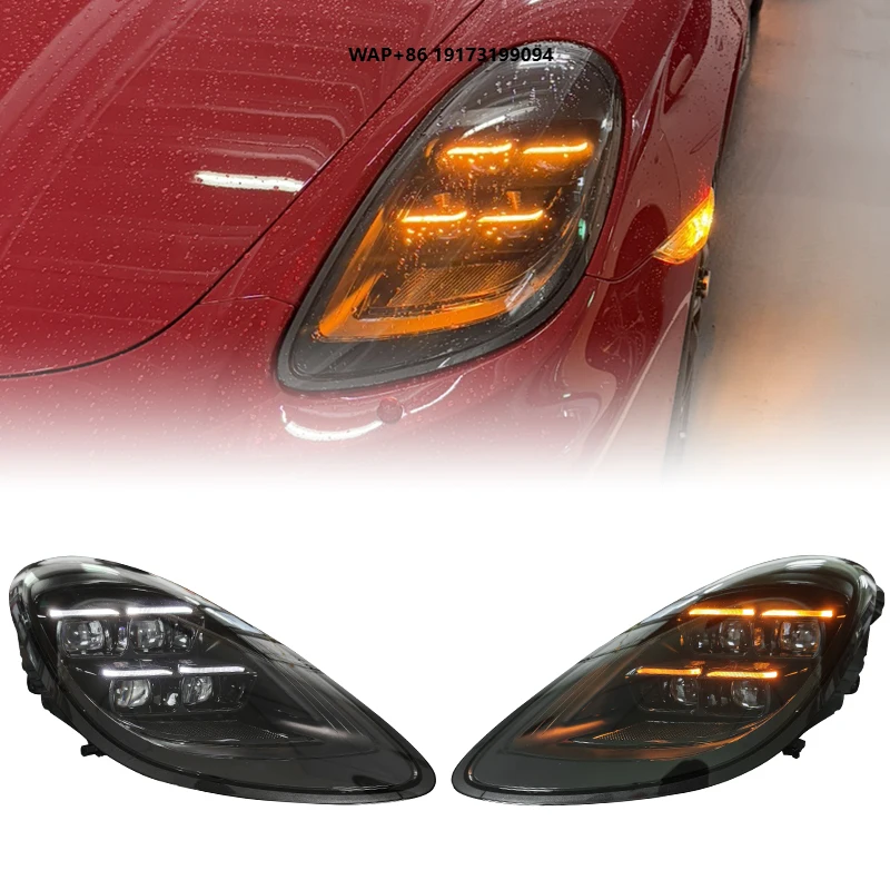 

for-Porsche 981 Boxster 718 981 2012 2015 Headlight Upgrade Head Lens LED Headlamp Matrix Front Lights Systems