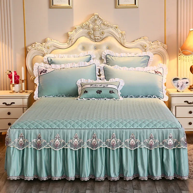 Lace Bed Sheet Sets Home Cute Bed Sheets Queen/King Size Bedspread Cotton Warm Cushion Bed Skirt 1/3 Pcs Bed Sheets