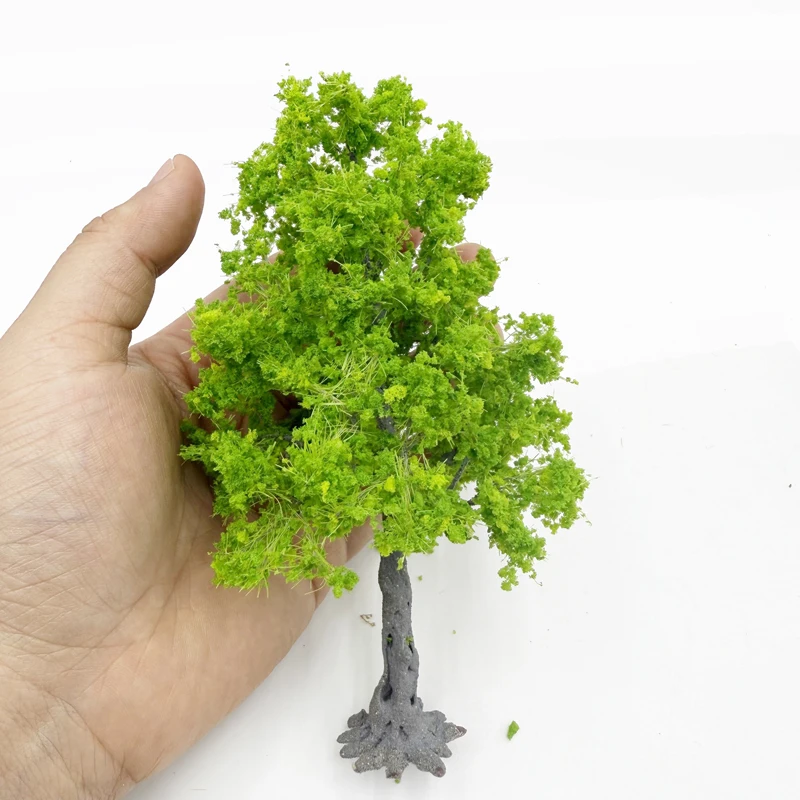 10/15cm Miniature Model Tree Spring Green Landscape Tree Model Railway Scenery N Scale Train Railway Track Landscaping Material