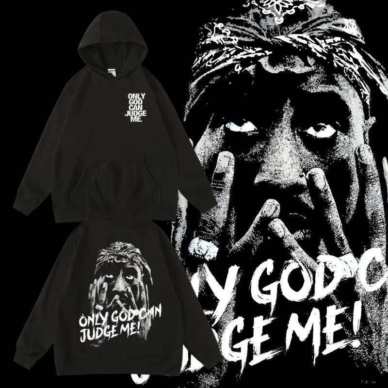

Trend West Coast Европейский и американский хип-хоп рэп 2pac Осенне-зимний свитер с капюшоном Мужской и женский одинаковый пуловер с капюшоном